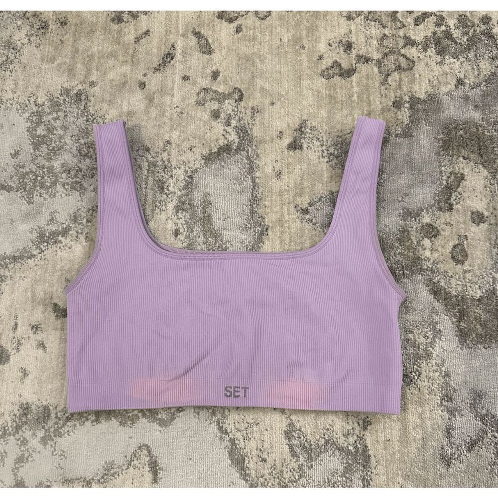 SET Active Lavender Ribbed Scoop Sports Bra